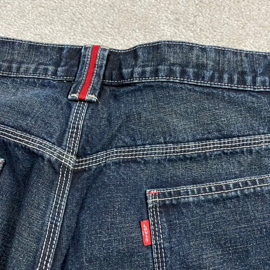 Pantalones Cortos de Jean Y2K Levi's Para Hombres 38* Trabajador Sueltos Pierna Ancha Grunge Patinador Ropa de Trabajo Foto 3 de 4
