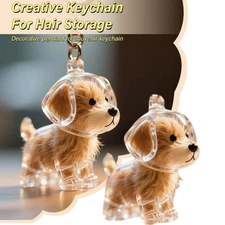 Dog Hair Collector Keychain Charm Memorial Storage Box, Pet Hair Keepsake US
