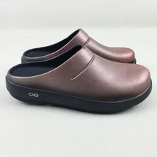 Oofos Oocloog Slip On Clog Womens 10 Red Sparkle Recovery Foam Comfort Mule Shoe