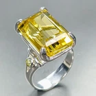 Jewellery 25 ct Natural Lemon Quartz Ring 925 Sterling Silver Size 7 /R463519
