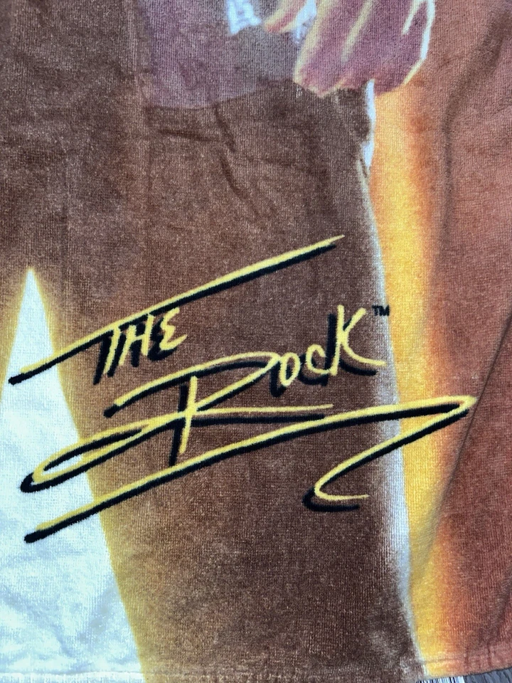 2001 WWF The Rock The Great One Beach Towel Dwayne Johnson WWE Vintage 52 x 28 - Image 4 of 4