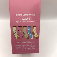 Women's 4-10 Food Novelty Crew Socks 5 Pair in Gift Box NWT 