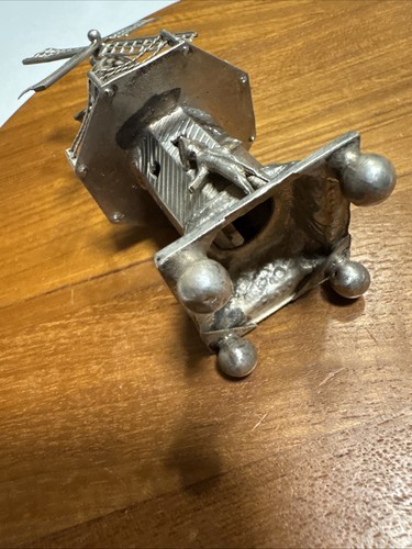 Judaica Scatola di Spezie Argento Olanda Mulino a Vento Argento Sterling - Foto 5 di 10