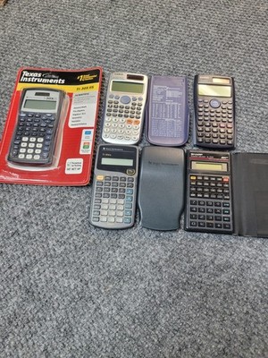 Texas Instruments Casio Sharp Calculators Lot Of 5  Works 