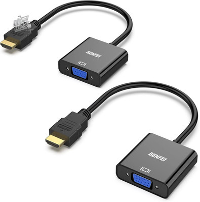 2 HDMI VGA Adapters Male Female Converter Monitor PC Laptop TV Black Xbo