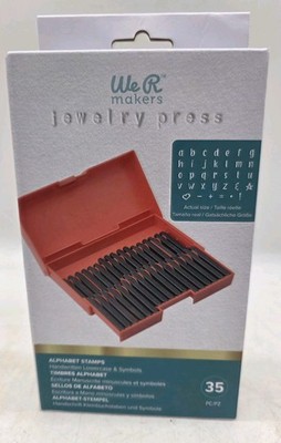 We R Makers Jewelry Press Alphabet Stamps 35/Pkg-Upper Case Serif Font & Numbers