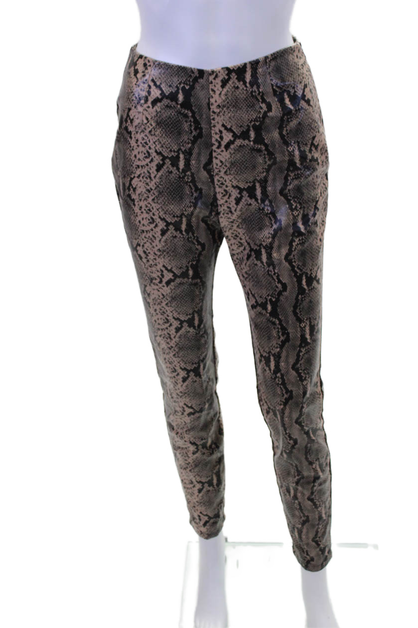 Superdown Womens Python Skin Print High Rise Skin… - image 1
