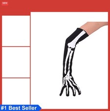 Skeleton Gloves Halloween Cosplay Costume Adult Long Arm Full Finger Skull