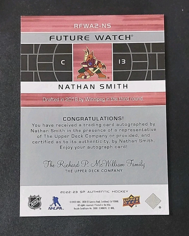 2022-23 SP Authentic Nathan Smith '02-03 Retro Future Watch Autograph #RFWA2-NS  - Image 2 of 4