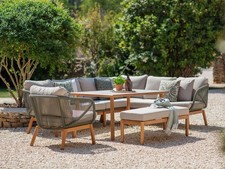 Bramblecrest Helsinki L-Shape Sofa with Rectangle Dining Table, Bench & Chair