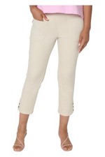 Belle by Kim Gravel Women's TripleLuxe Twill Grommet Cropped Jean Sand