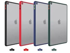 Ultra Thin Matte Clear Case iPad 10 Gen TPU Frame Back Cover. black / blue left
