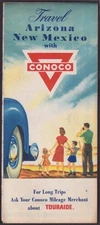 Conoco Gasoline Road Map Arizona & New Mexico 1953