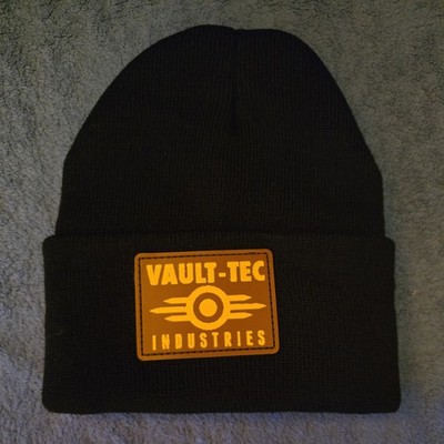 Fallout Vault-Tec inspired Embroidered Beanie Black Small BRAND NEW!