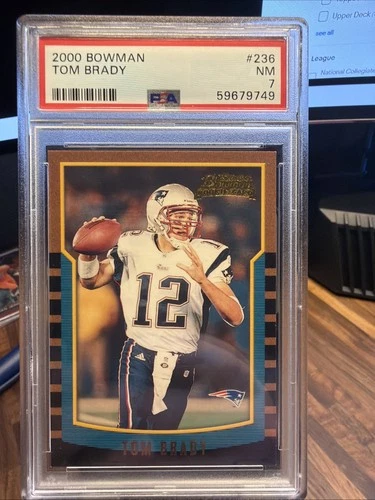 2000 BOWMAN #236 TOM BRADY ROOKIE RC PSA 7  ICONIC RC NICE CENTERING