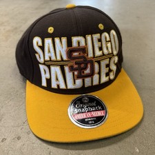 New San Diego Padres American Needle Hat Snapback Brown Yellow Cooperstown MLB