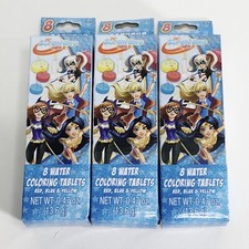 DC SuperHero Girls Bathtub Fizzies 3 Packs Of 8 Water Coloring Tablets Brand New