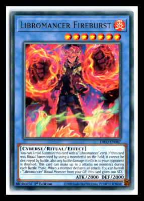 Yu-Gi-Oh! Karte: Libromancer Fireburst – Ultra Rare, 1. Auflage (DIFO-EN087)