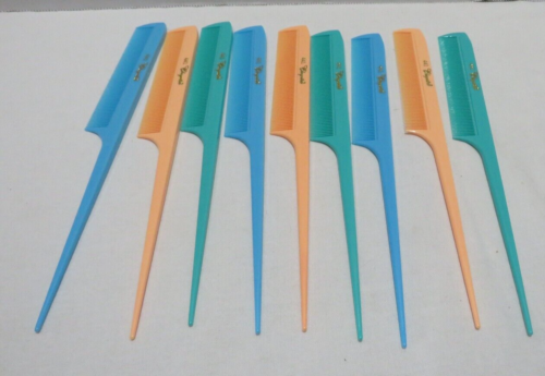 7 CLEOPATRA RAT TAIL COMBS IN PLASTIC BOX #441 - Picture 1 of 8