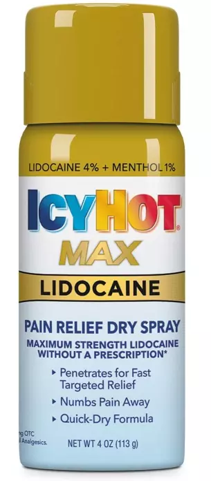 2PK Icy Hot Max Strength 4% Pain Relief Dry Spray, 4 Oz 041167174029VL