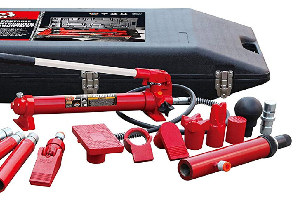 Portable Hydraulic Ram Auto Body Frame Repair Kit Torin 10 Ton Rolling
