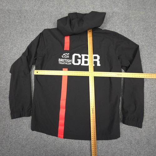 DESCENTE Jacket Mens XSMALL black track windbreaker great britian hooded Size XS - Picture 9 of 12