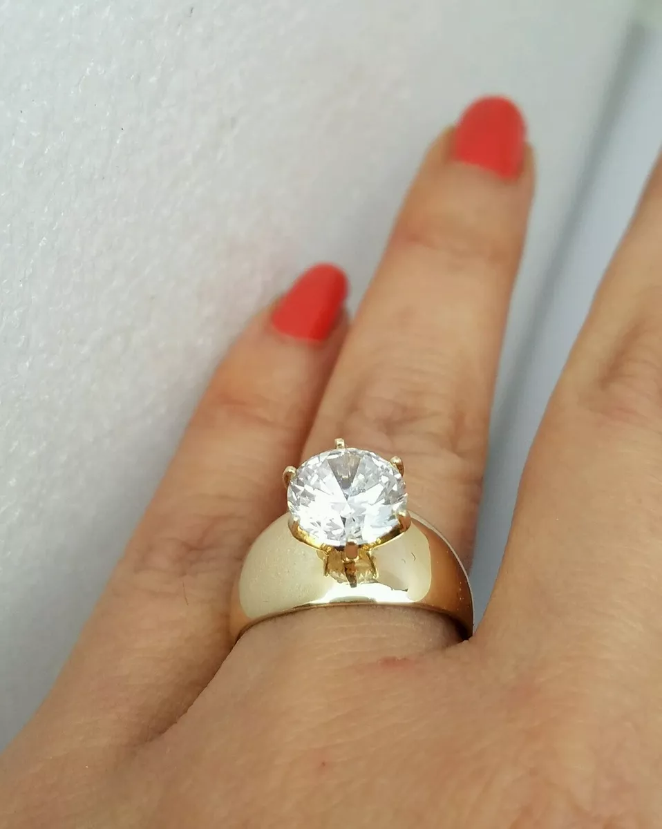 Thick band hotsell solitaire engagement rings