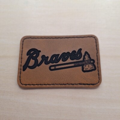 Atlanta Braves MLB Baseball 3x2 Iron On Leather Patch For Hats And Clothes