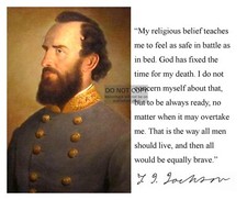 STONEWALL JACKSON CIVIL WAR GENERAL "RELIGOUS BELIEF" QUOTE 8X10 PHOTOGRAPH