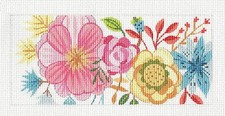Garden Party Floral handpainted Needlepoint Canvas by M.Whittemore BB Insert LEE