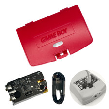Game Boy Color GBC USB-C Battery 1500 mAh 3.7 V w/ BERRY RED Battery Cover