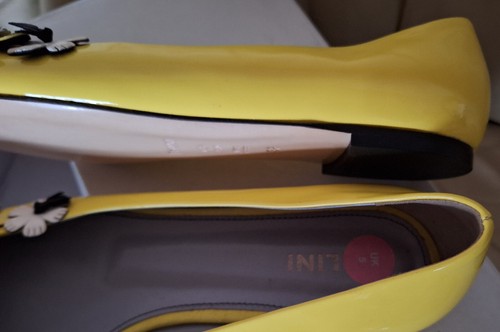 POLLINI yellow SOFT flat USED ONCE all REAL LEATHER size 5/38 - Picture 11 of 17