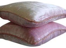 Decorative Pillow Cover Pink 16"x16", Room Decor Velvet - Soft Pink Shimmer