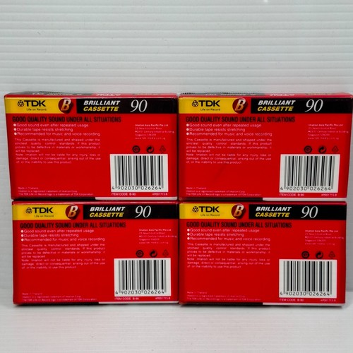 4 X Vintage Blank 90 minute TDK Cassette Tapes NEW/SEALED - Picture 2 of 2