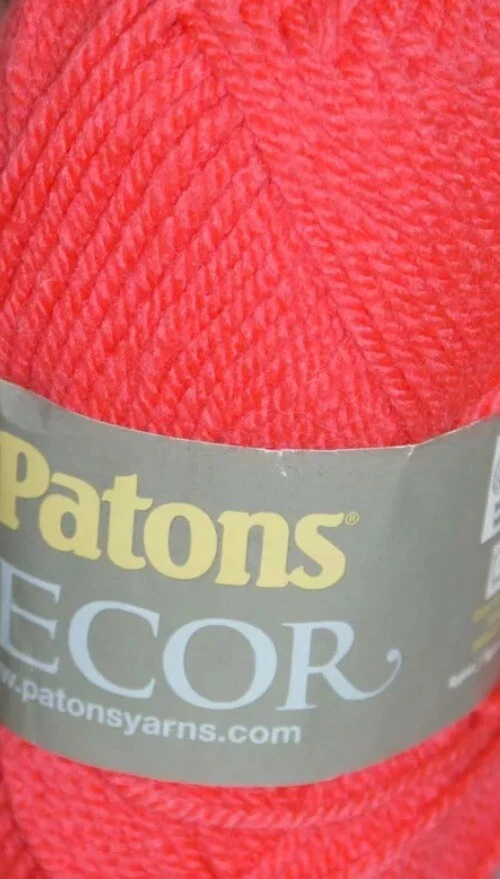 Patons Decor Yarn 8 Skeins Coral 1.75oz Each Total 832 Yards Acrylic/Wool Blend - Image 2 of 4