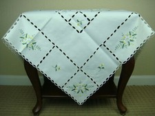 Polyester 33" Polyester Embroidered Tablecloth Night Stand Side Table Cover