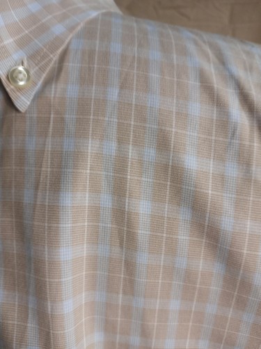 Lands End Plaid Button Up Shirt Men's M 15-15 1/2 No Iron Broadcloth Longsleeve - Picture 8 of 10