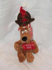 1999 Scooby Doo Plush Beanie I Believe in Santa Mint Tag Reindeer Antlers Xmas