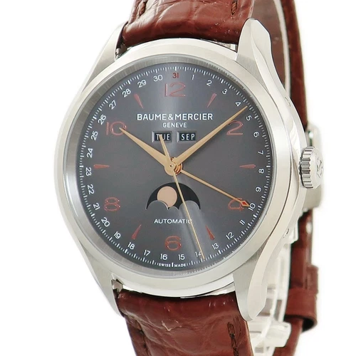 Baume & Mercier Clifton Gray Dial 43mm MOA10213 Moon Phase AT Men's Watch Japan