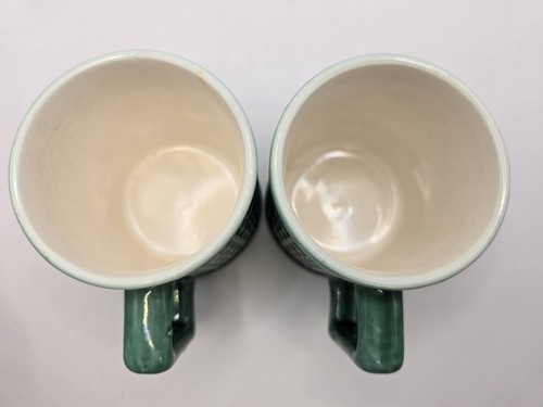 VTG MCM 1965 Set/2 Holt Howard Coffee Tea Mugs Green Celtic Pattern 3.75” RARE - Picture 7 of 9