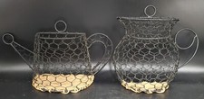 Lot Of 2 Wall Decor Teapot Water Can Baskets