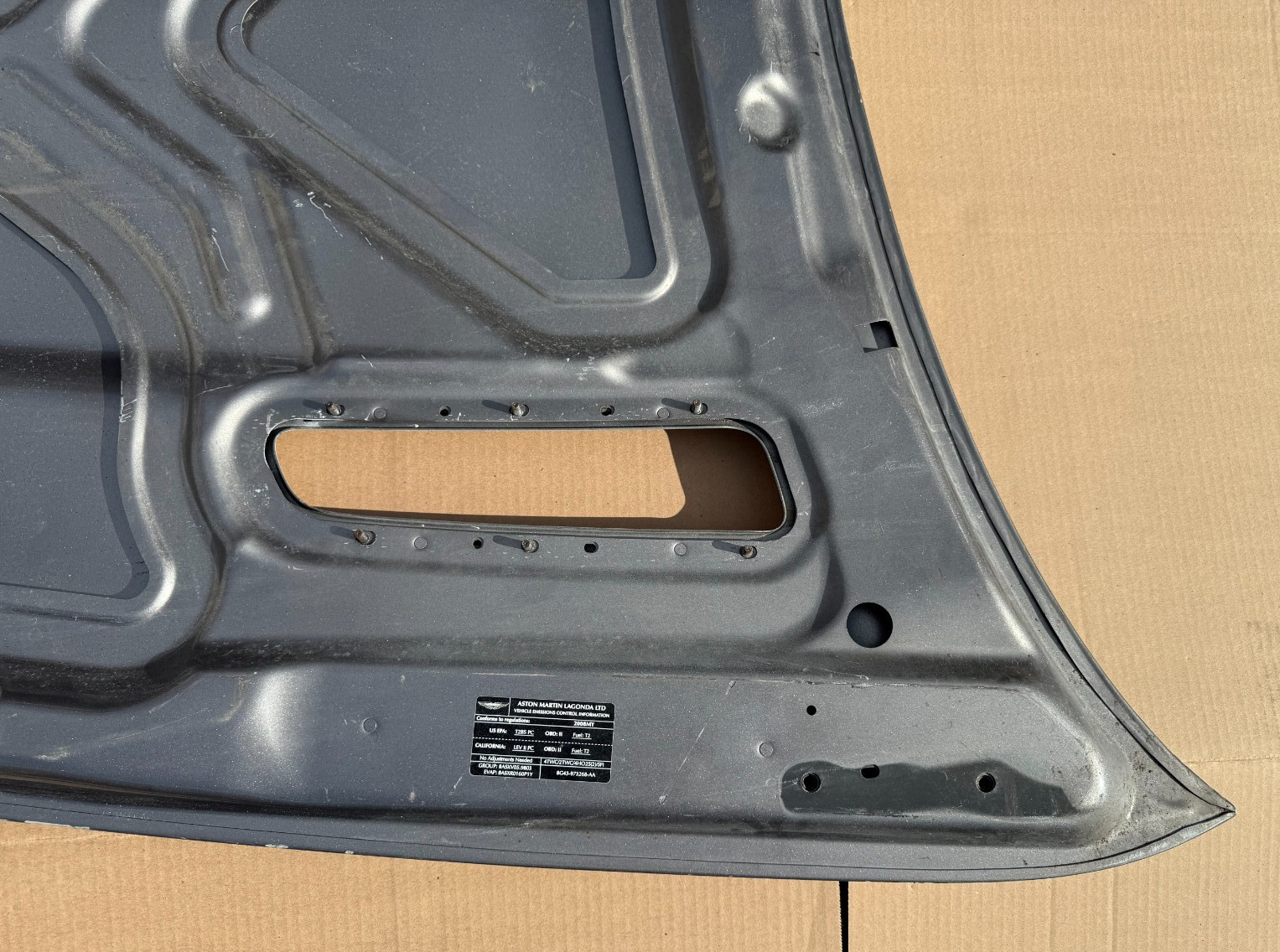 05-12 ASTON MARTIN DB9 VOLANTE FRONT BONNET SHELL HOOD PANEL COVER UNPAINTED OEM