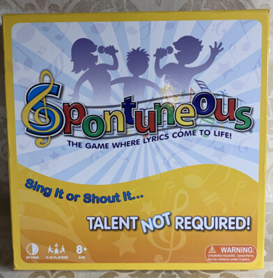 Spontuneous The Song Game Talent Not Required Yellow NEW Sealed Family Game