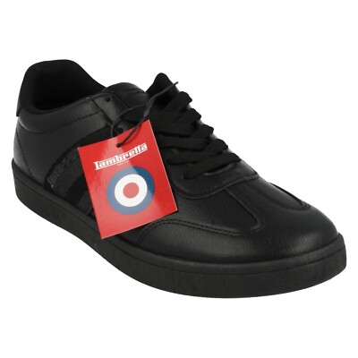 Mens Lambretta Black/Black Synthetic Trainers: LAM0005 UK
