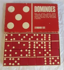 Vintage Dominoe's  Purmaware Puremco Red Dominoe's  in box