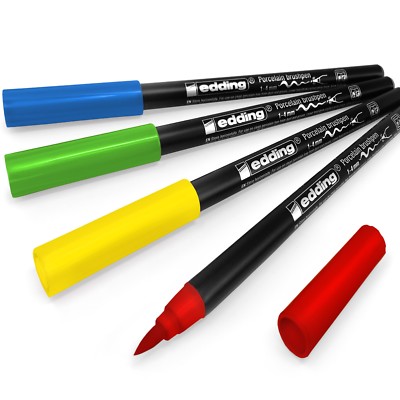 Edding 4200 Porcelain Brush Pen – 1-4mm – Pack of Primary