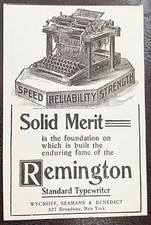 Antique Model No. 6 Solid Merit REMINGTON Standard Typewriter Vtg 1899 Print Ad thumbnail