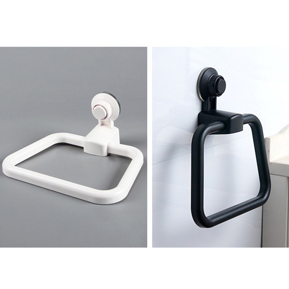 Suction Cup Hooks Reusable Hook Towel Ring Holder for Shower Bathroom