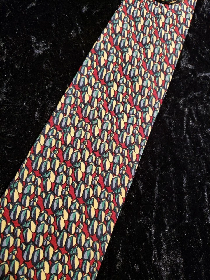 Gravata Molecular Expressions by Stonehenge masculina vermelha azul ácido pantotênico - Imagem 4 de 4