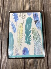 American Greetings 20 Blue Yellow Feather Not...